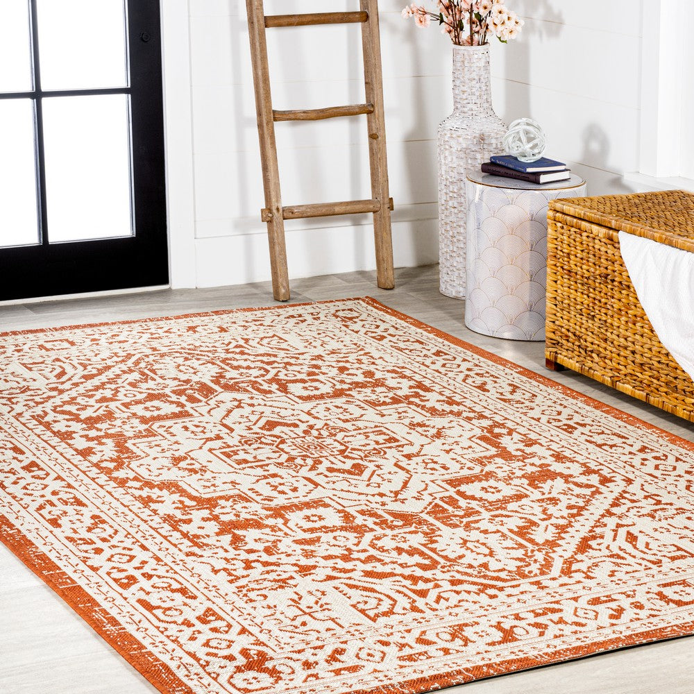 Luke Medallion Textured Weave Indoor/outdoor Area Rug