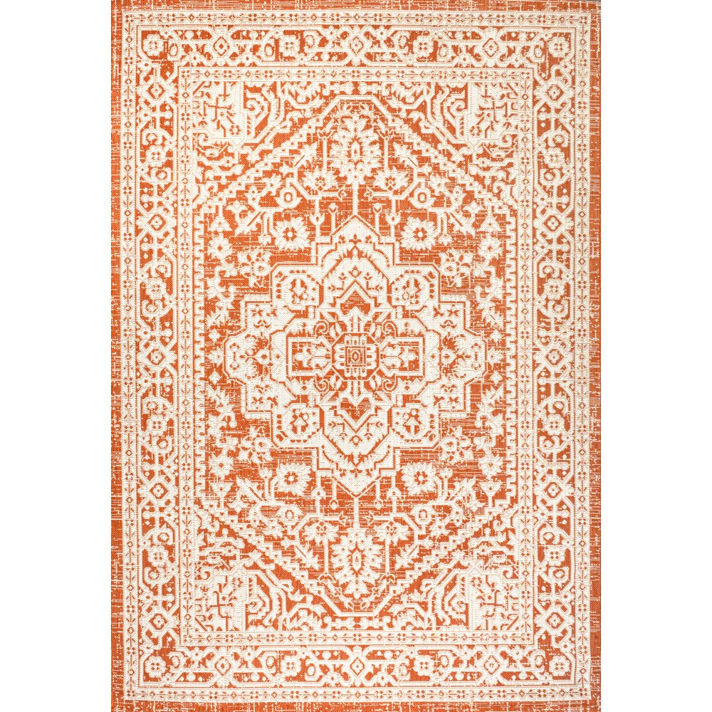 Luke Medallion Textured Weave Indoor/outdoor Area Rug