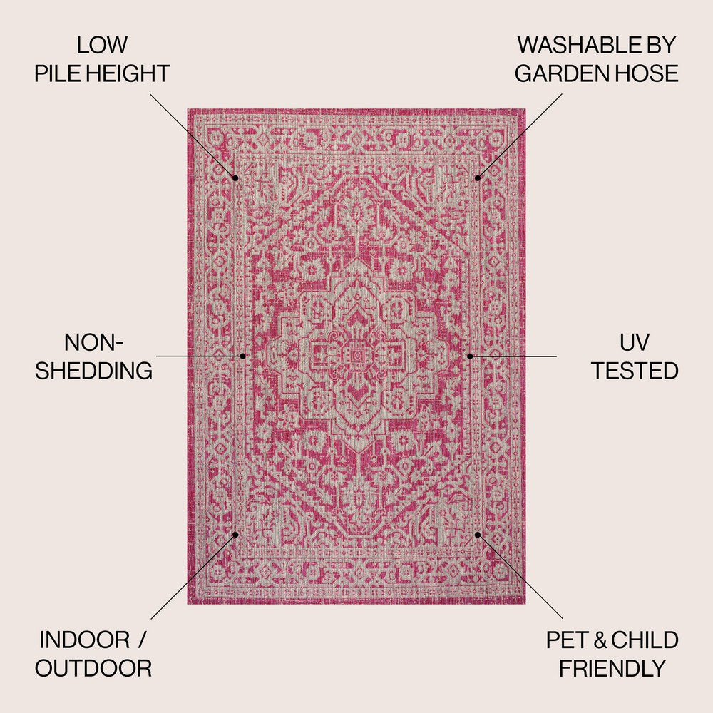 Luke Medallion Textured Weave Indoor/outdoor Area Rug