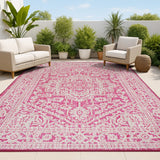 Luke Medallion Textured Weave Indoor/outdoor Area Rug