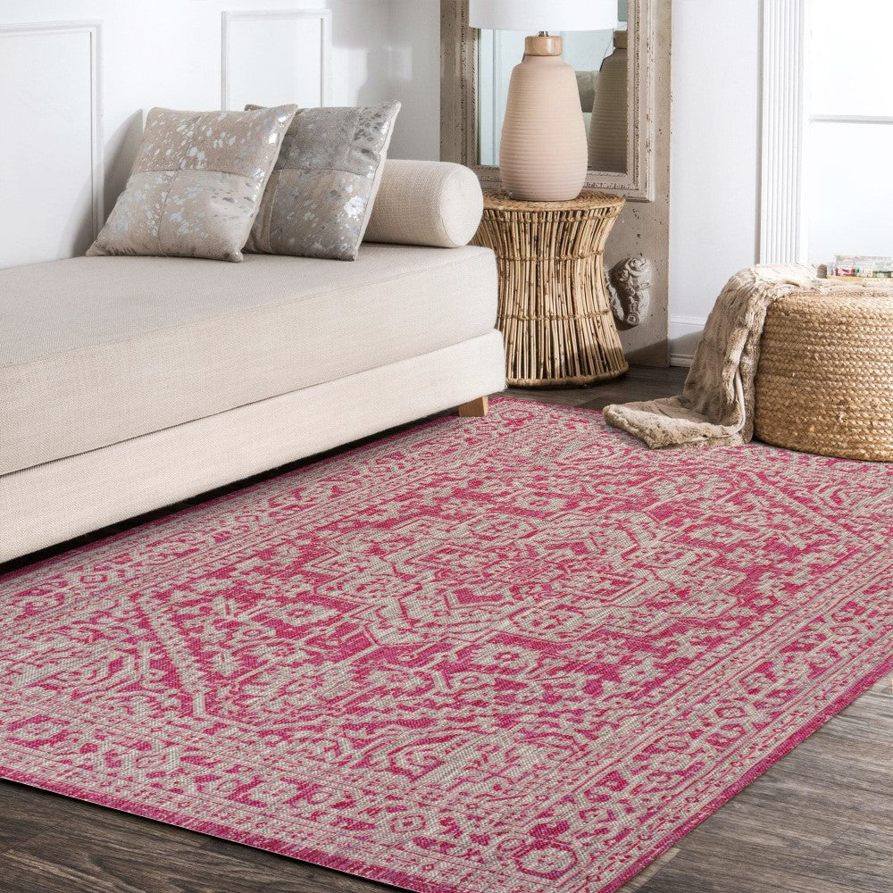 Luke Medallion Textured Weave Indoor/outdoor Area Rug