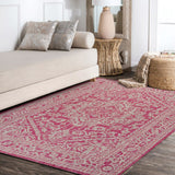 Luke Medallion Textured Weave Indoor/outdoor Area Rug