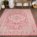 Luke Medallion Textured Weave Indoor/outdoor Area Rug