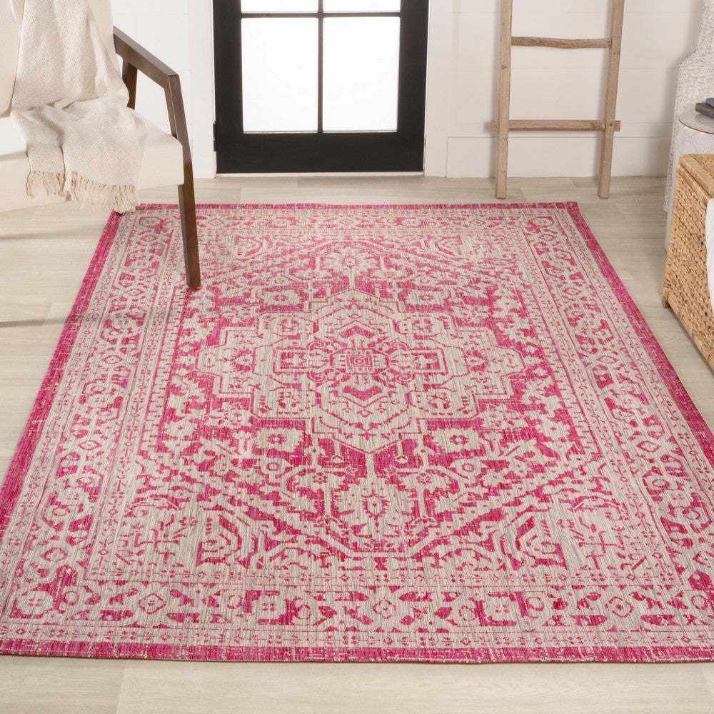 Luke Medallion Textured Weave Indoor/outdoor Area Rug