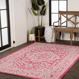 Luke Medallion Textured Weave Indoor/outdoor Area Rug