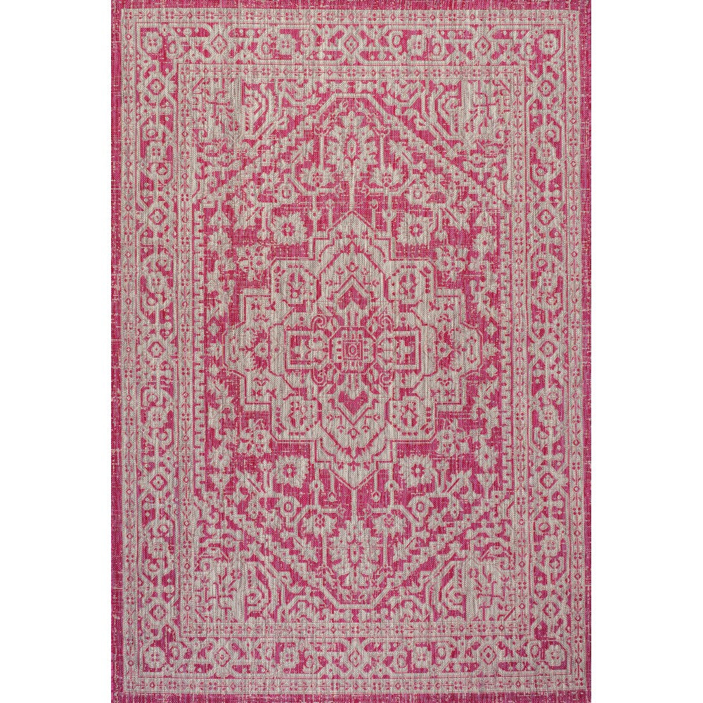 Luke Medallion Textured Weave Indoor/outdoor Area Rug