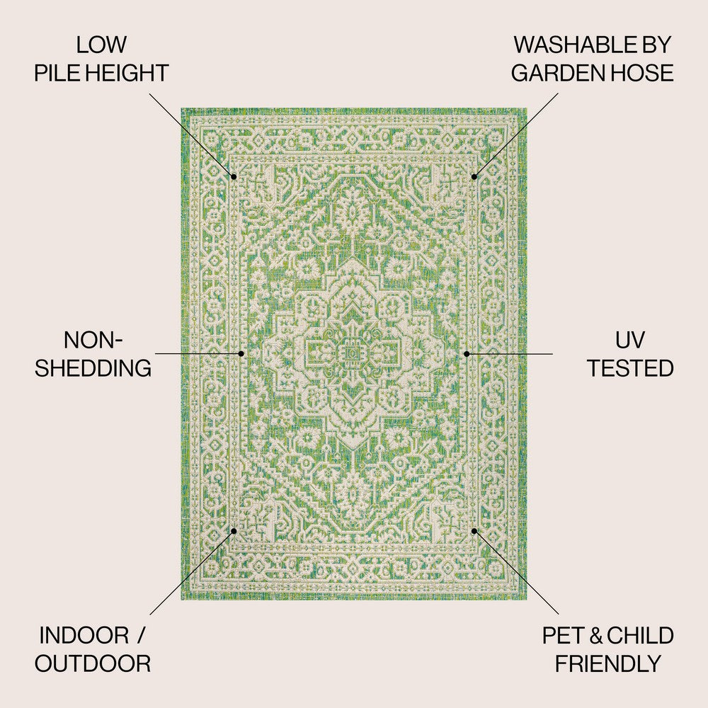 Luke Medallion Textured Weave Indoor/outdoor Area Rug