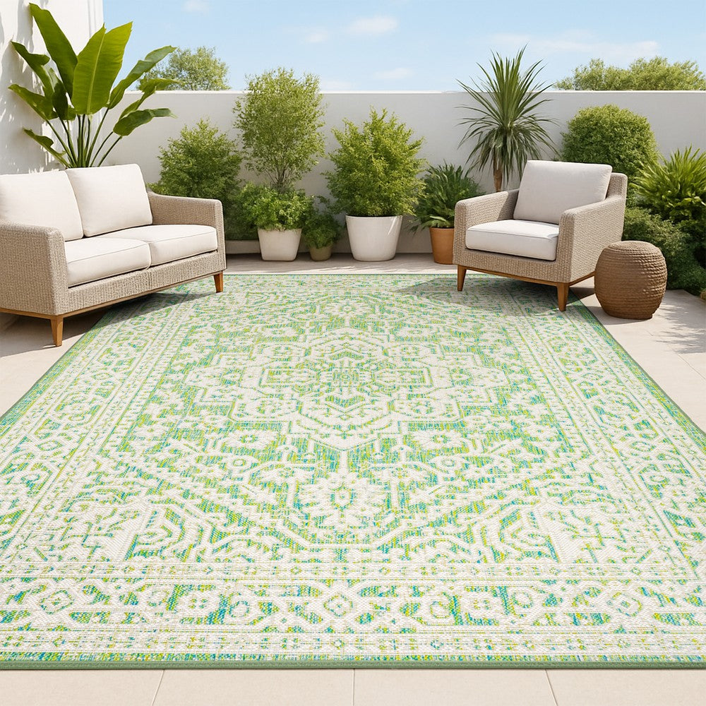 Luke Medallion Textured Weave Indoor/outdoor Area Rug