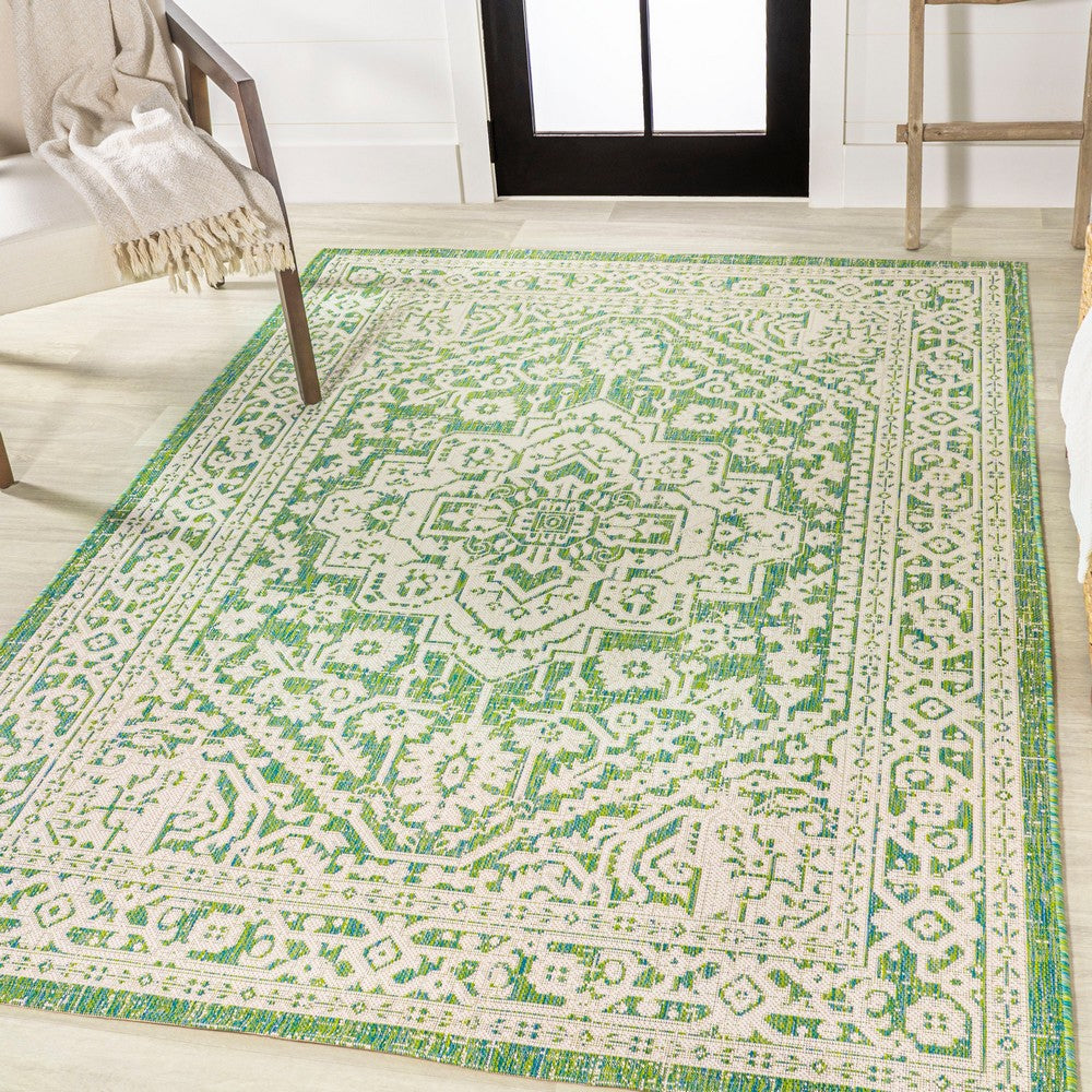 Luke Medallion Textured Weave Indoor/outdoor Area Rug