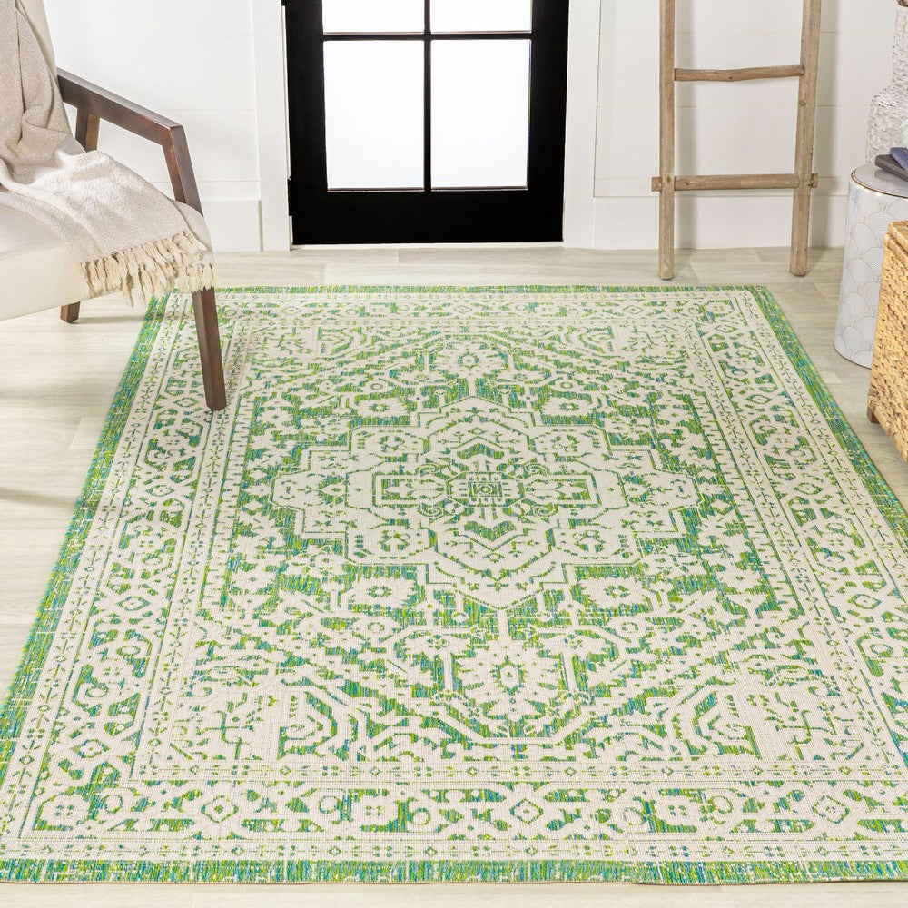 Luke Medallion Textured Weave Indoor/outdoor Area Rug