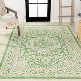 Luke Medallion Textured Weave Indoor/outdoor Area Rug