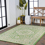 Luke Medallion Textured Weave Indoor/outdoor Area Rug