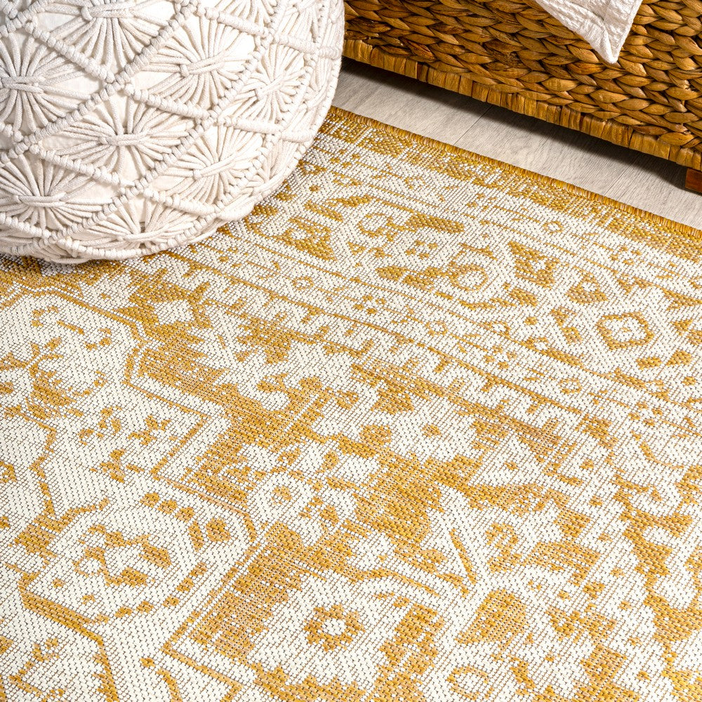 Luke Medallion Textured Weave Indoor/outdoor Runner Rug