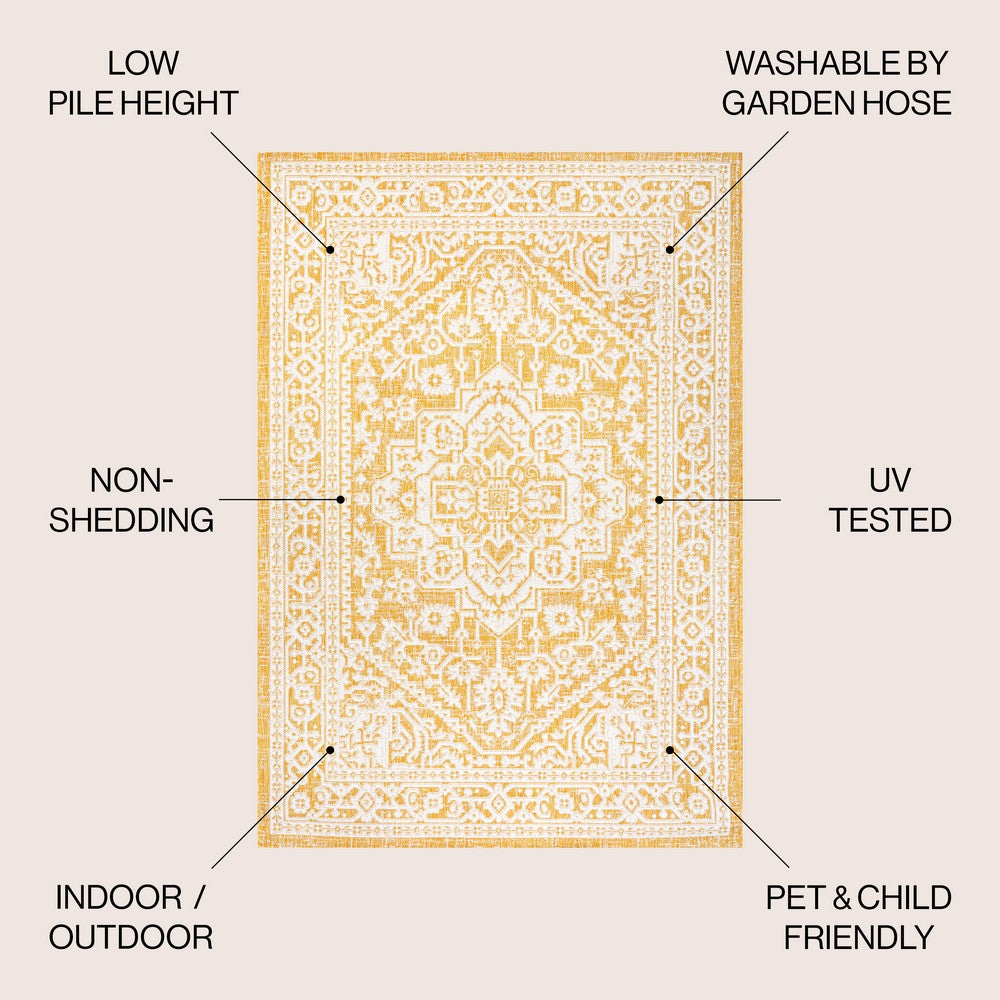 Luke Medallion Textured Weave Indoor/outdoor Area Rug