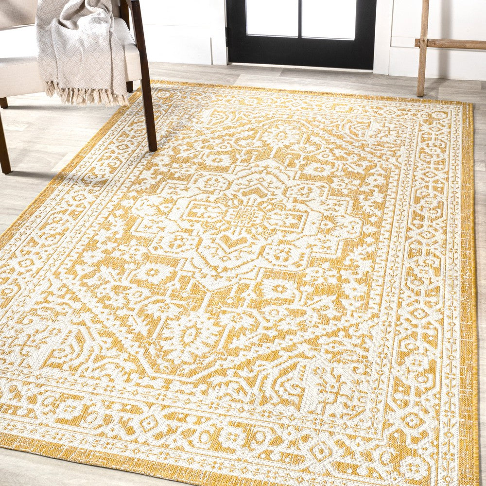 Luke Medallion Textured Weave Indoor/outdoor Area Rug