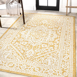 Luke Medallion Textured Weave Indoor/outdoor Area Rug