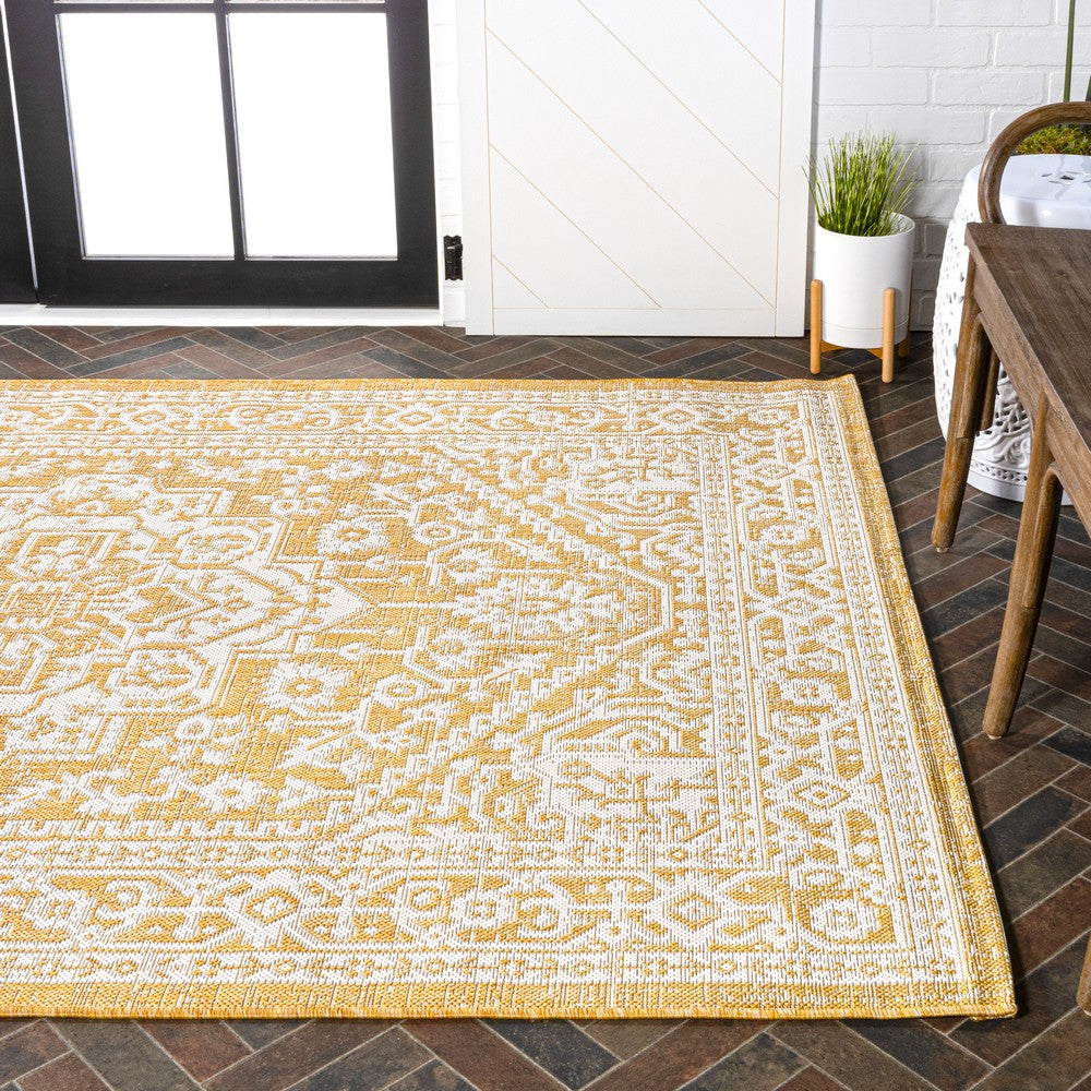 Luke Medallion Textured Weave Indoor/outdoor Area Rug