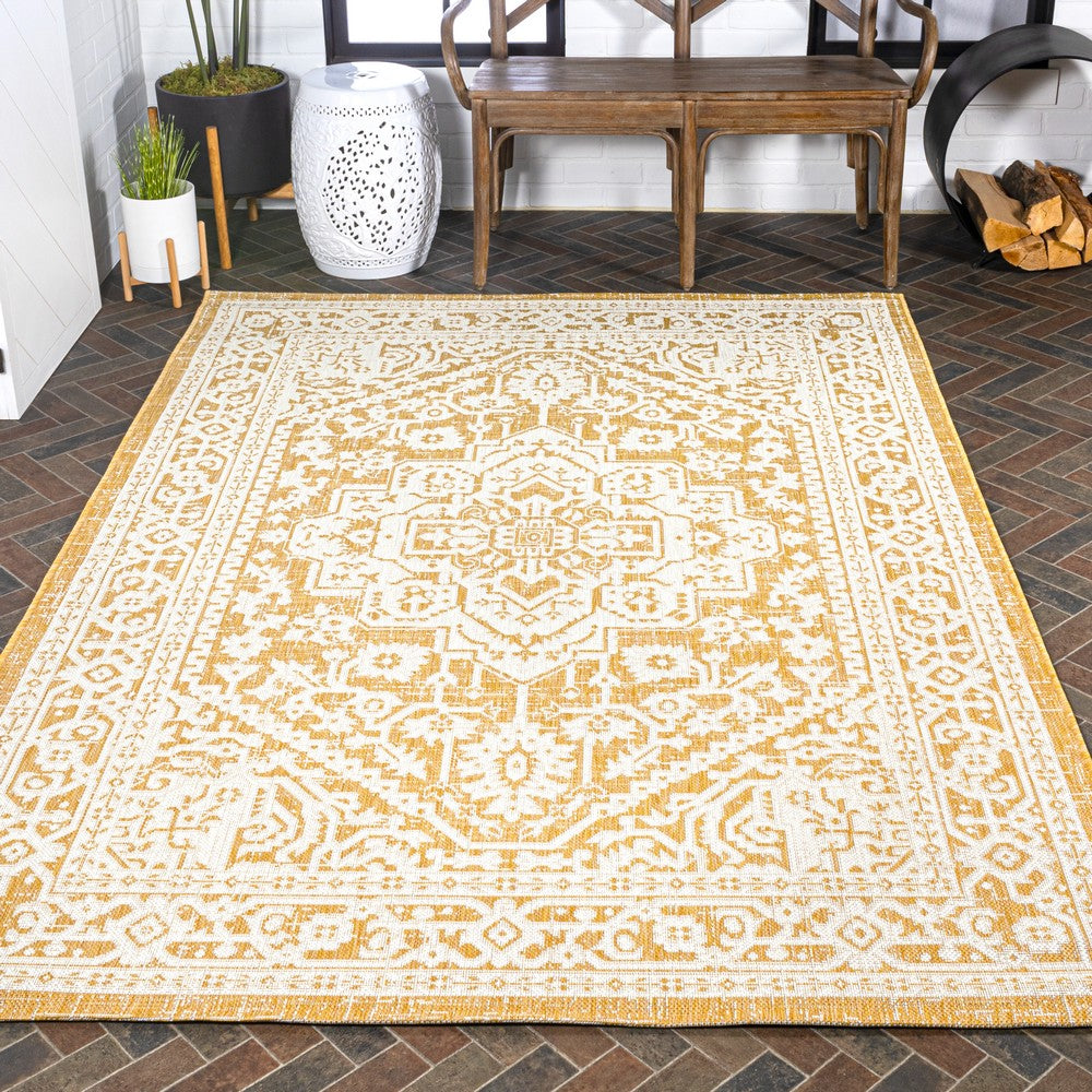 Luke Medallion Textured Weave Indoor/outdoor Area Rug