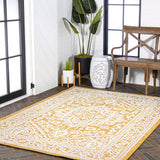 Luke Medallion Textured Weave Indoor/outdoor Area Rug