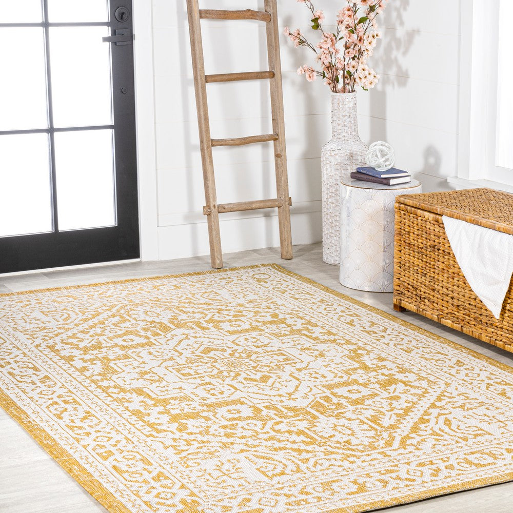 Luke Medallion Textured Weave Indoor/outdoor Area Rug