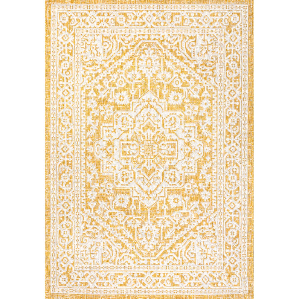 Luke Medallion Textured Weave Indoor/outdoor Area Rug