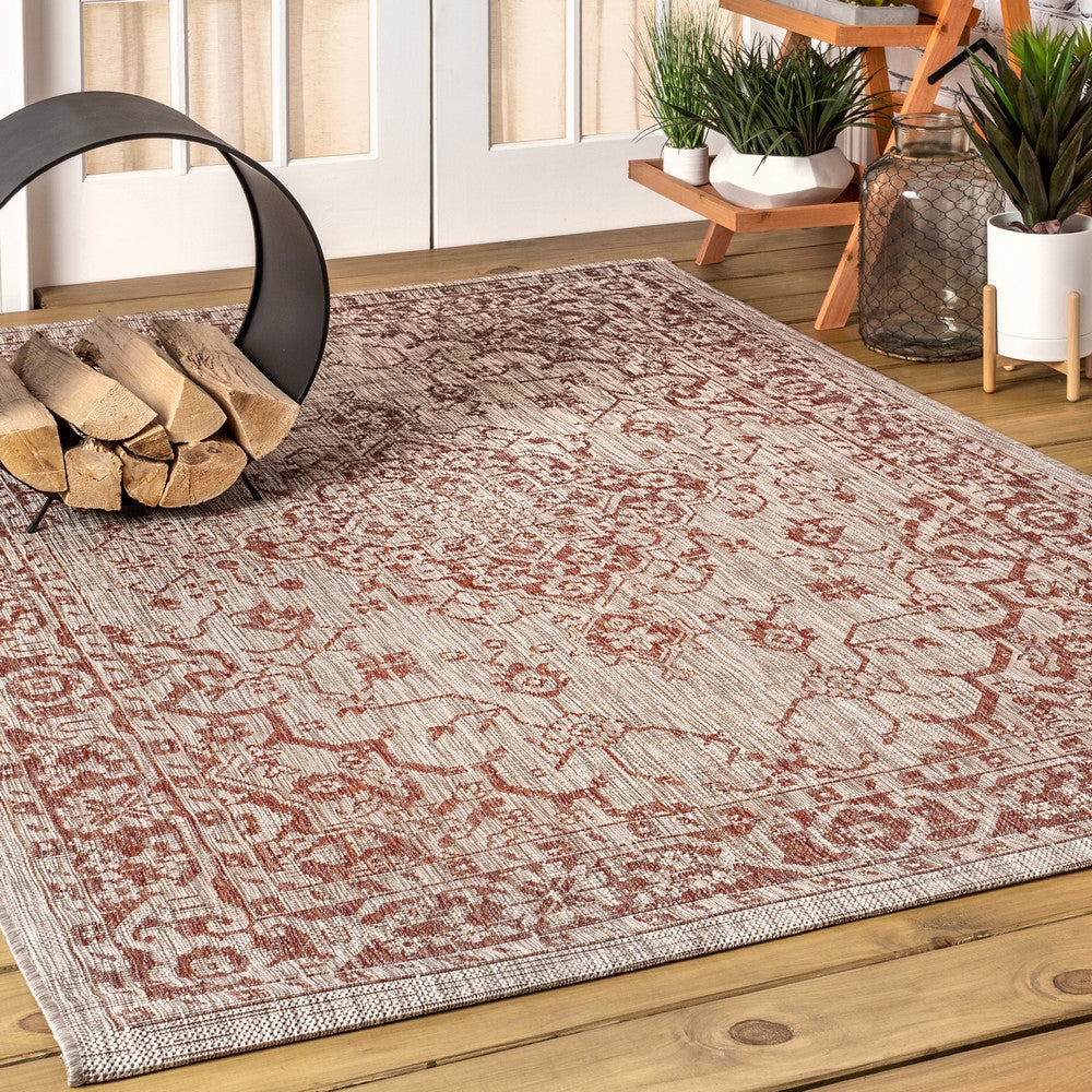 Makatea Rozetta Boho Medallion Textured Indoor/Outdoor Area Rug