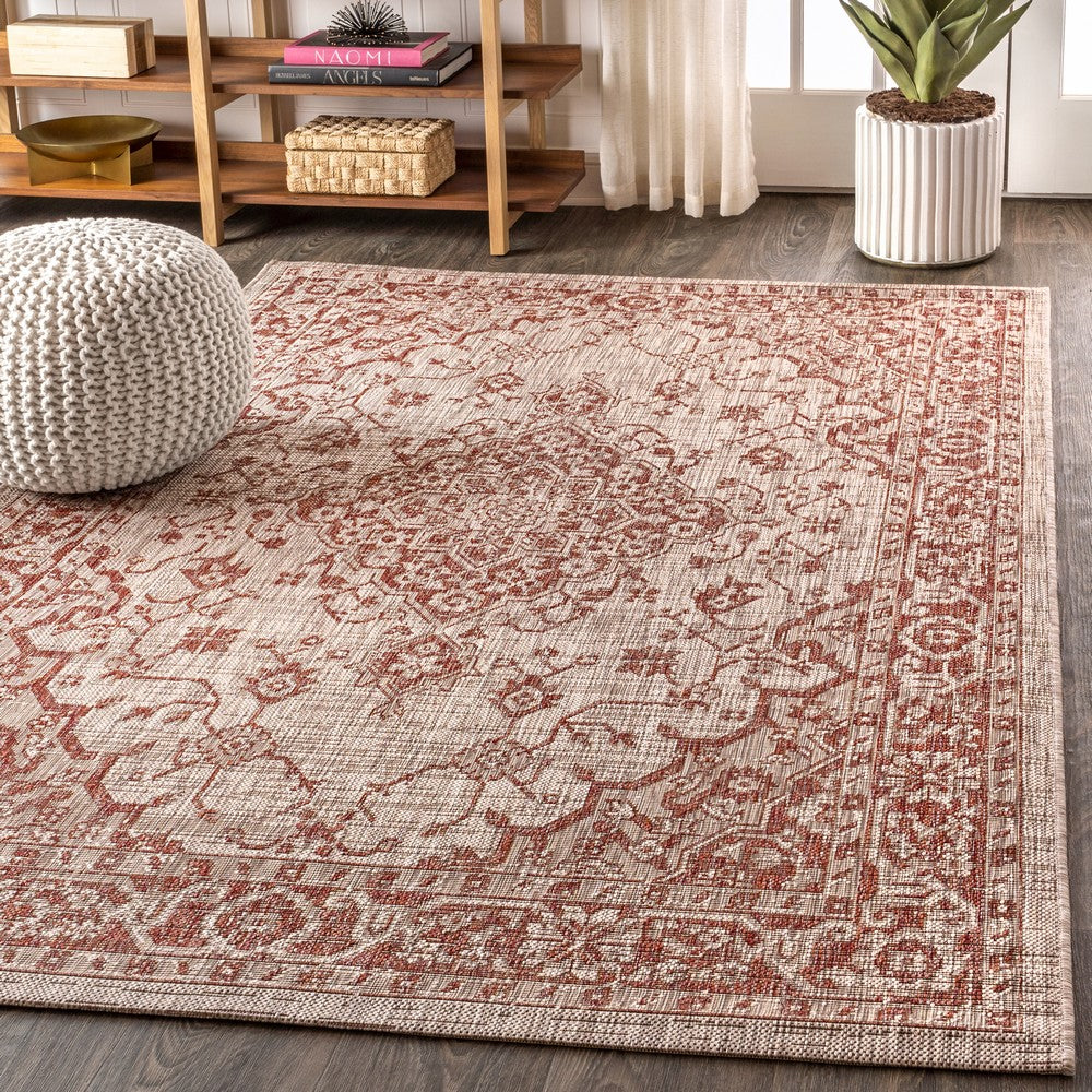 Makatea Rozetta Boho Medallion Textured Indoor/Outdoor Area Rug
