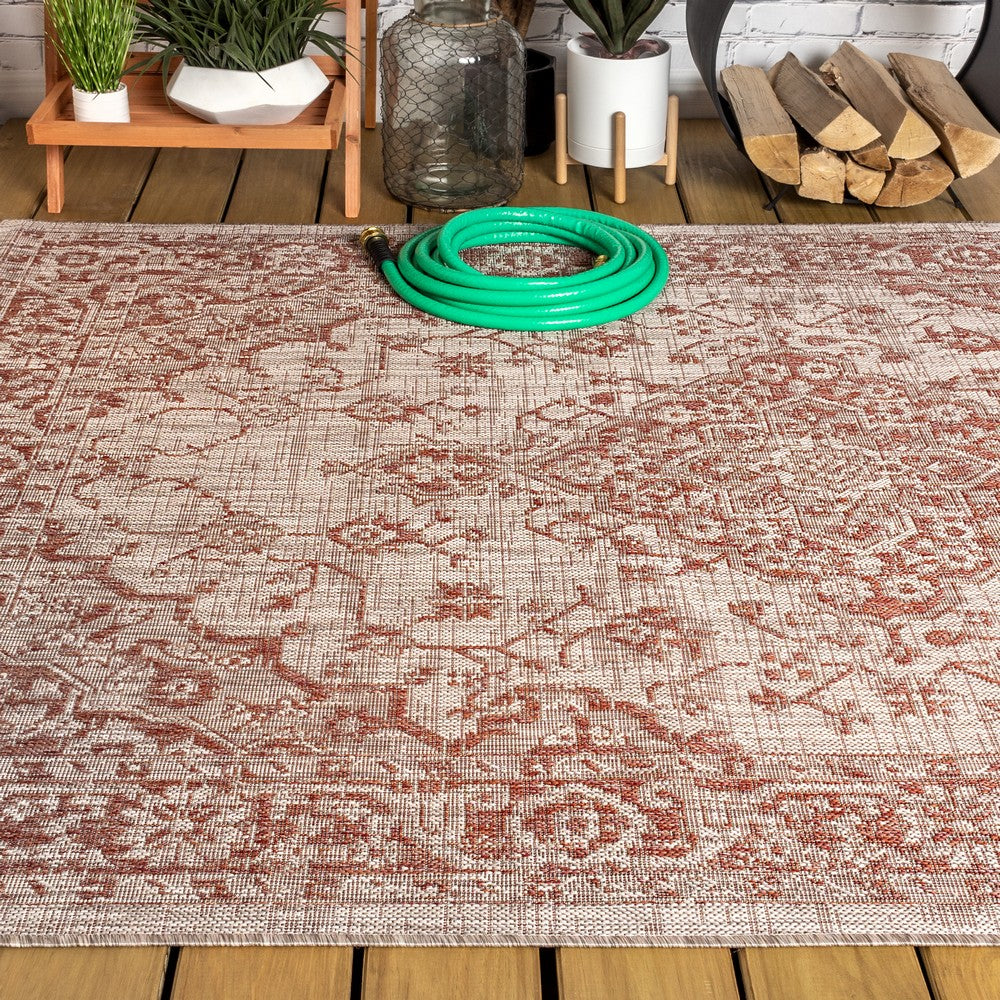 Makatea Rozetta Boho Medallion Textured Indoor/Outdoor Area Rug