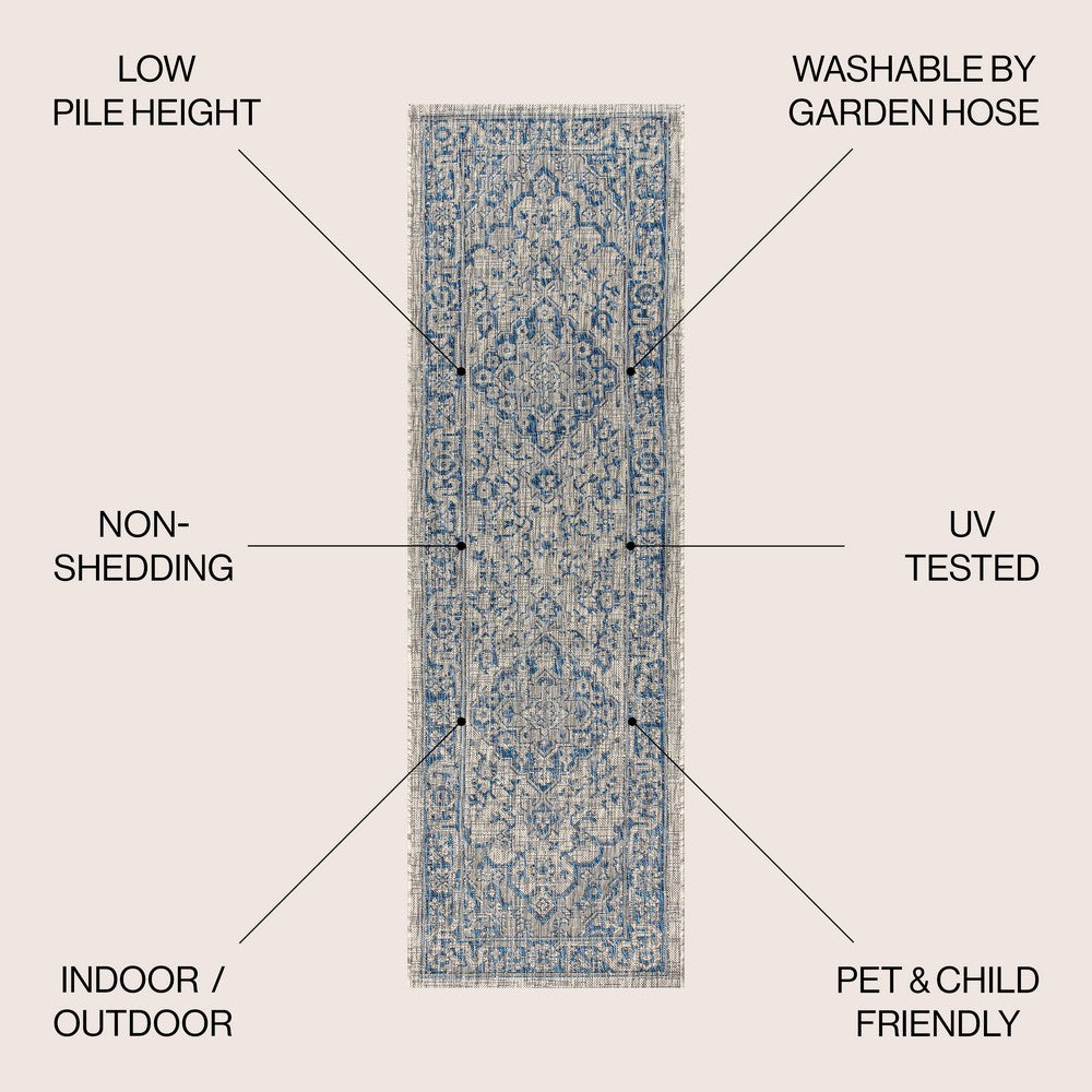 Makatea Rozetta Boho Medallion Textured Indoor/Outdoor Area Rug