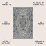 Makatea Rozetta Boho Medallion Textured Indoor/Outdoor Area Rug