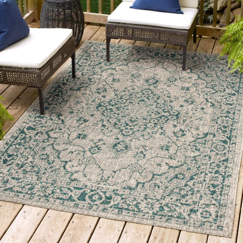 Makatea Rozetta Boho Medallion Textured Indoor/Outdoor Area Rug