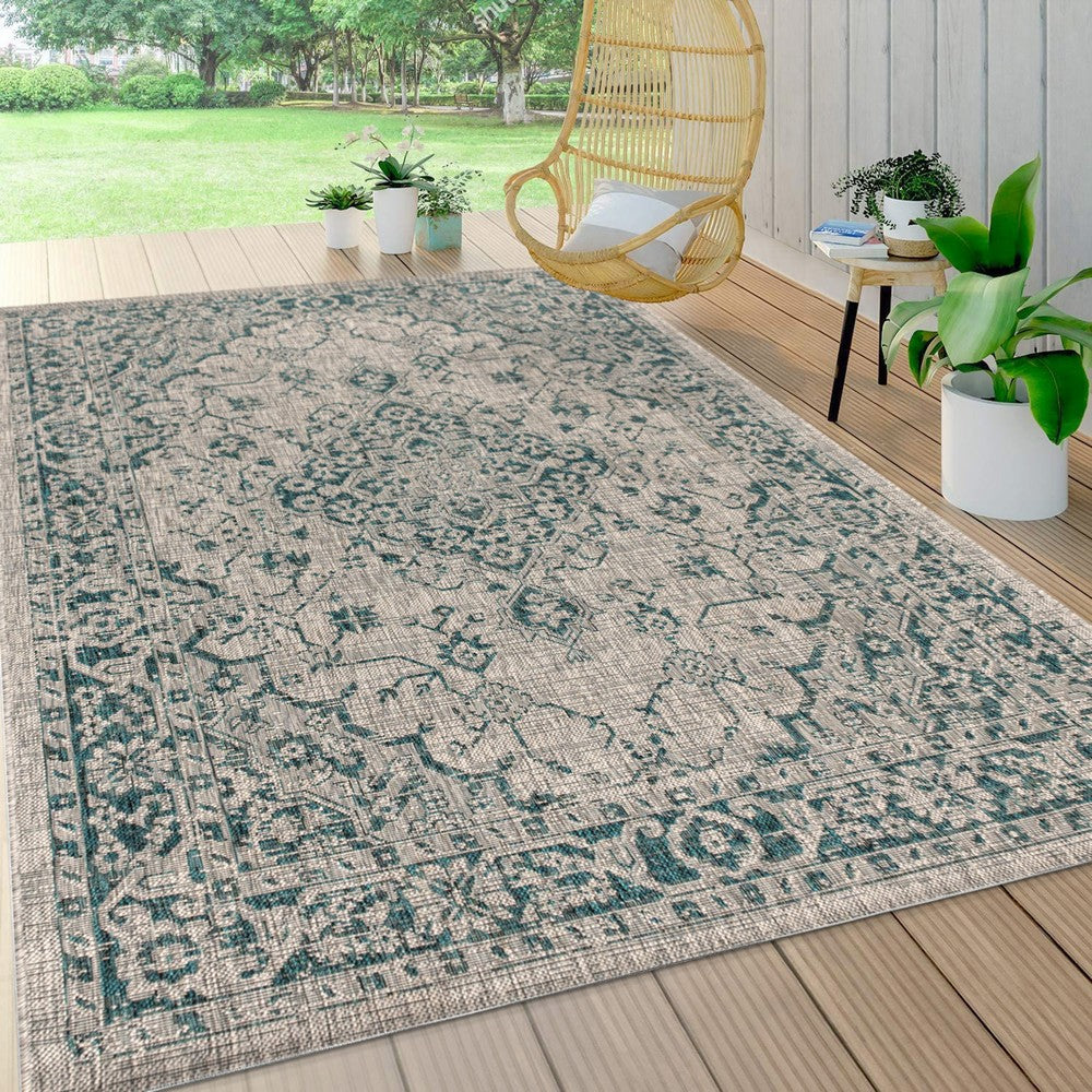 Makatea Rozetta Boho Medallion Textured Indoor/Outdoor Area Rug