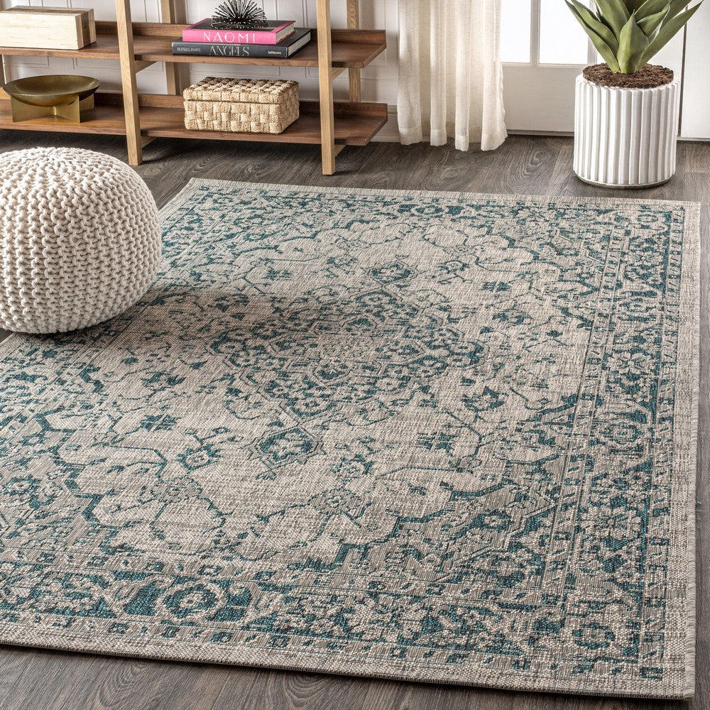 Makatea Rozetta Boho Medallion Textured Indoor/Outdoor Area Rug