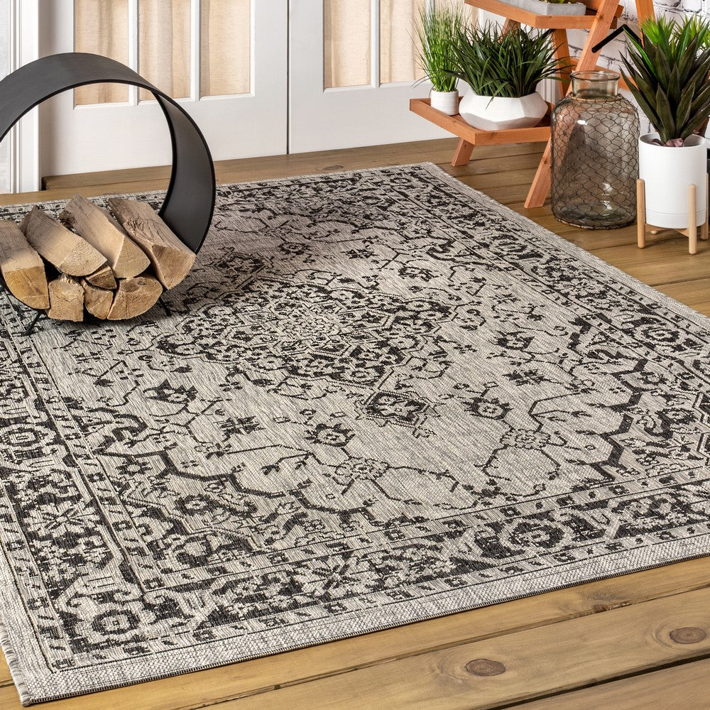 Makatea Rozetta Boho Medallion Textured Indoor/Outdoor Area Rug