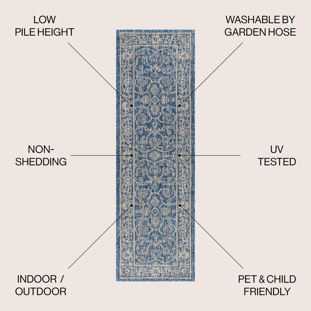 Huon Palazzo Vine and Border Indoor/Outdoor Area Rug
