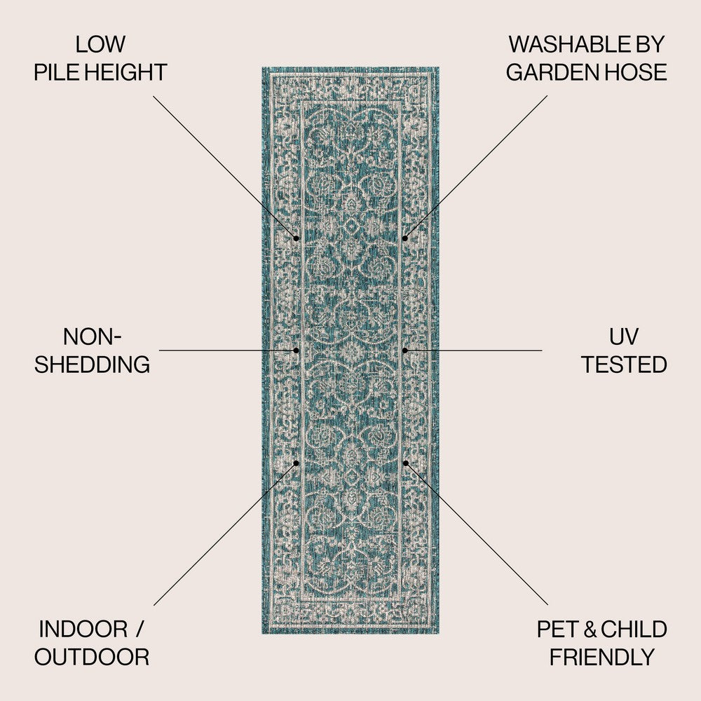 Huon Palazzo Vine and Border Indoor/Outdoor Area Rug