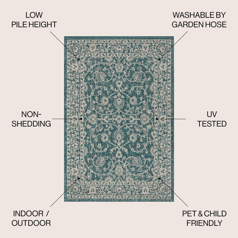 Huon Palazzo Vine and Border Indoor/Outdoor Area Rug