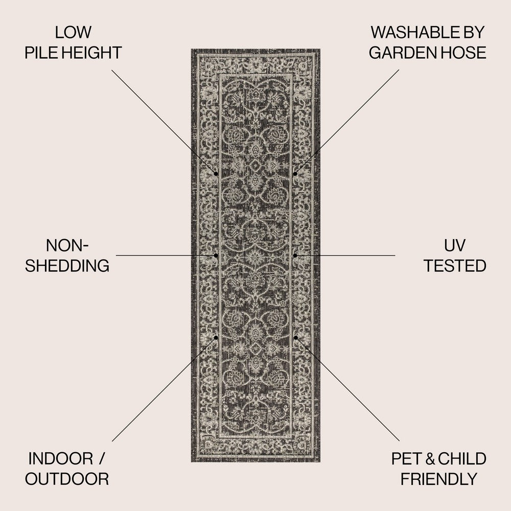 Huon Palazzo Vine and Border Indoor/Outdoor Area Rug