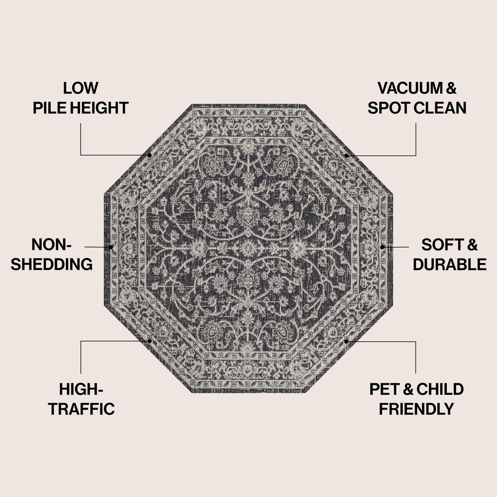 Huon Palazzo Vine and Border Indoor/Outdoor Area Rug