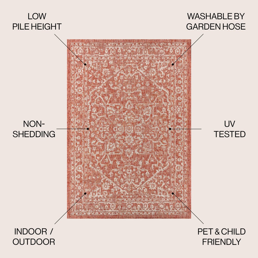Kayla Bohemian Medallion Textured Weave Indoor/outdoor Area Rug