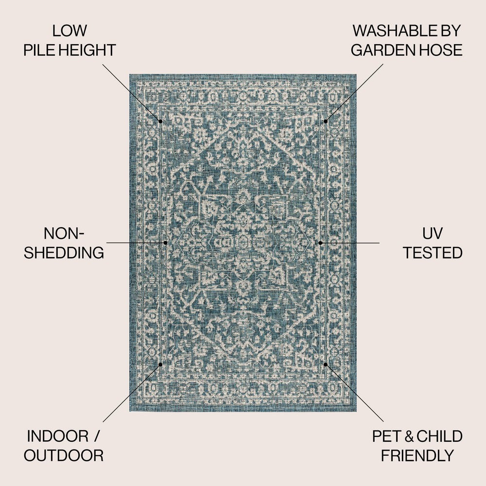 Kayla Bohemian Medallion Textured Weave Indoor/outdoor Area Rug