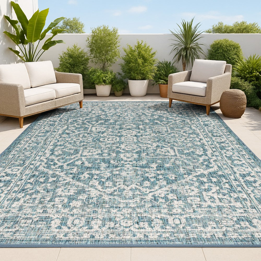 Kayla Bohemian Medallion Textured Weave Indoor/outdoor Area Rug