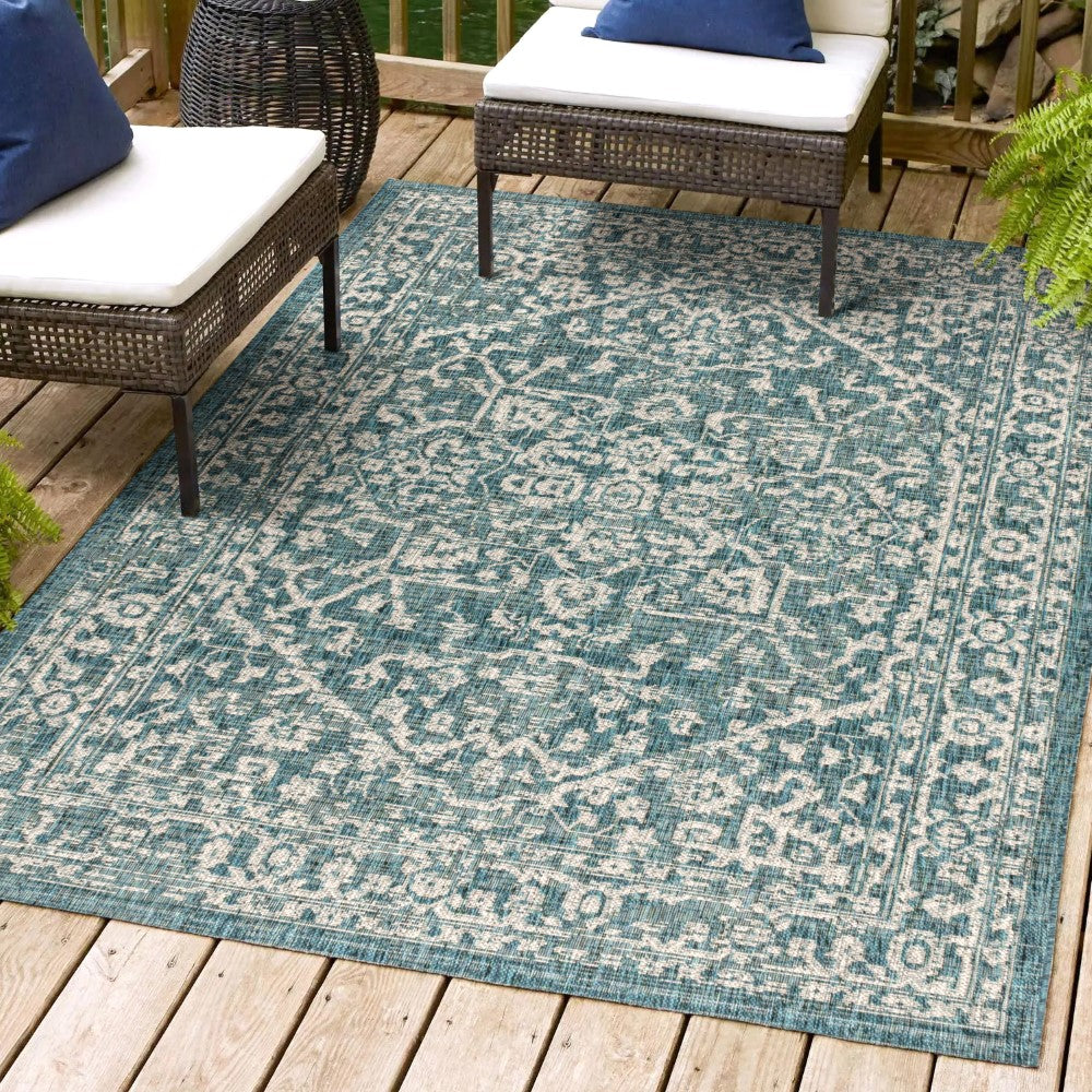 Kayla Bohemian Medallion Textured Weave Indoor/outdoor Area Rug