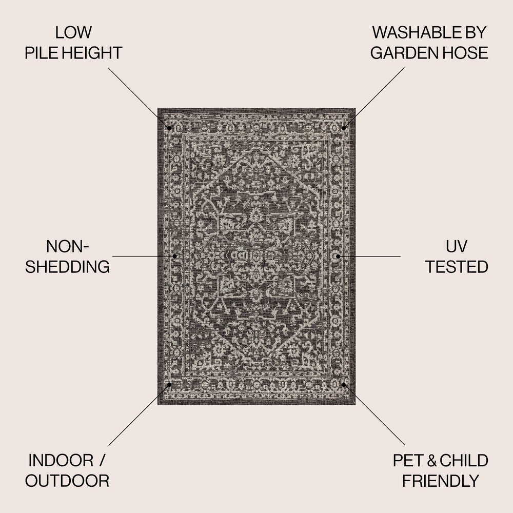 Kayla Bohemian Medallion Textured Weave Indoor/outdoor Area Rug