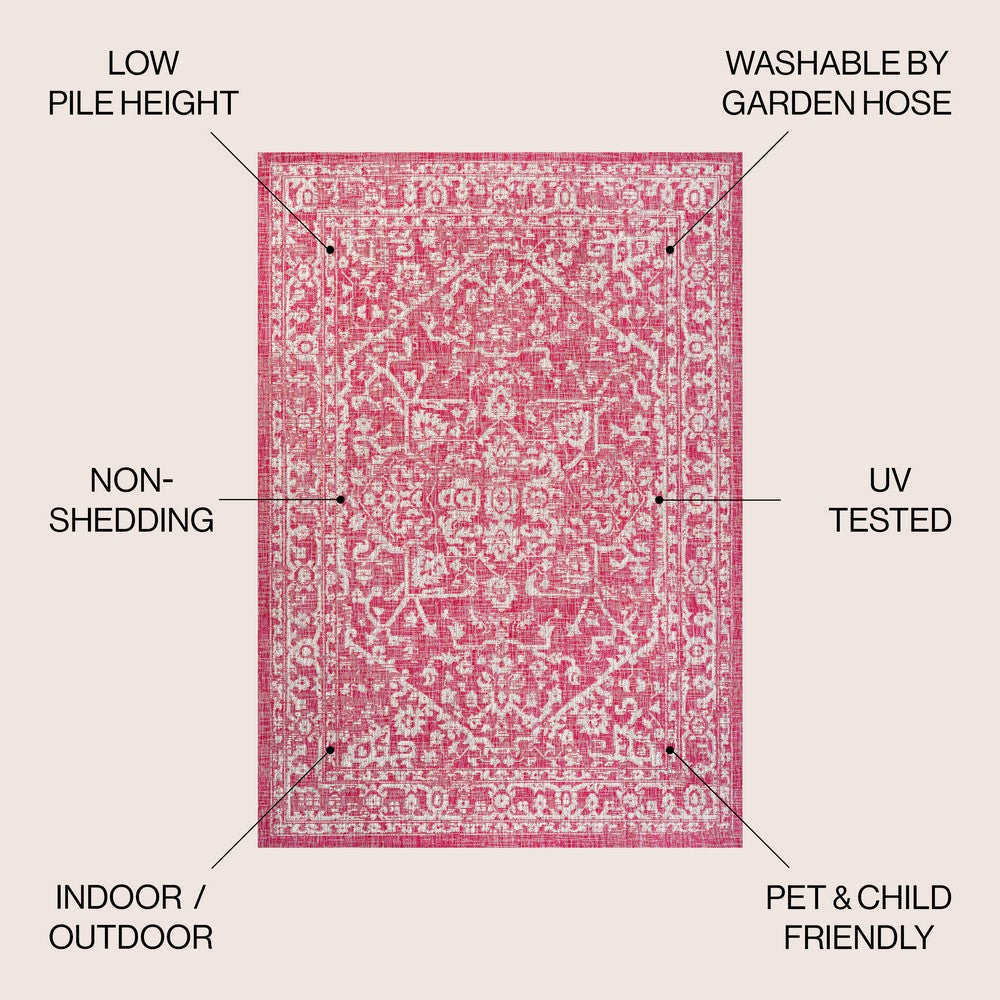Kayla Bohemian Medallion Textured Weave Indoor/outdoor Area Rug