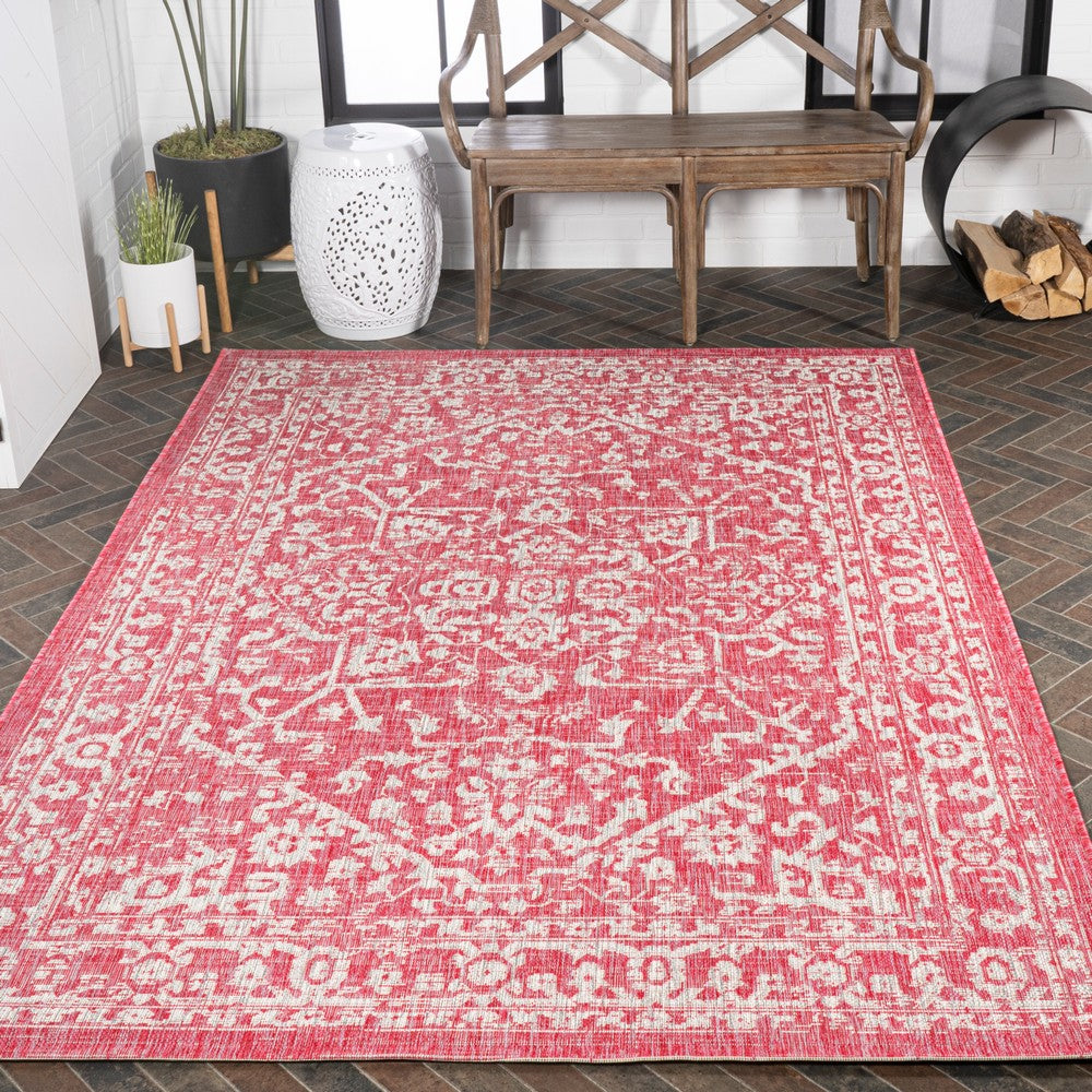 Kayla Bohemian Medallion Textured Weave Indoor/outdoor Area Rug
