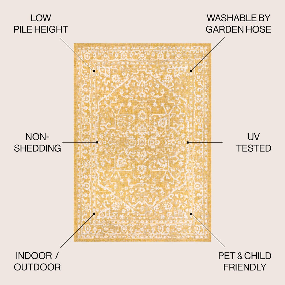 Kayla Bohemian Medallion Textured Weave Indoor/outdoor Area Rug