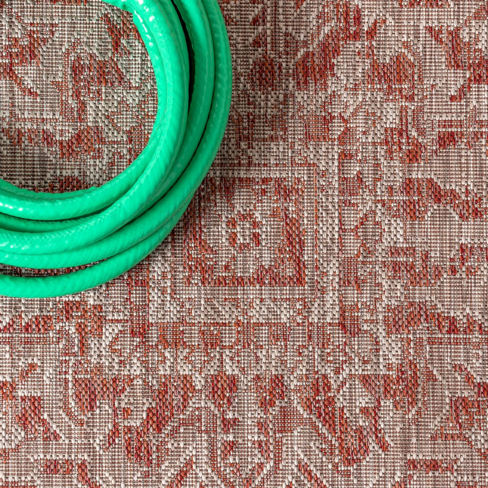 Cascade Bohemian Medallion Textured Weave Indoor/outdoor Runner Rug