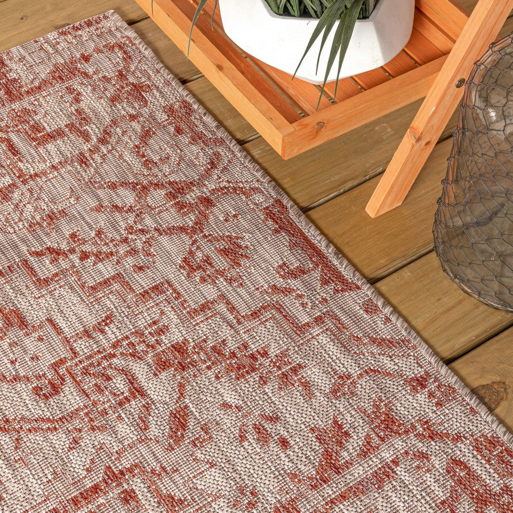 Cascade Bohemian Medallion Textured Weave Indoor/outdoor Runner Rug