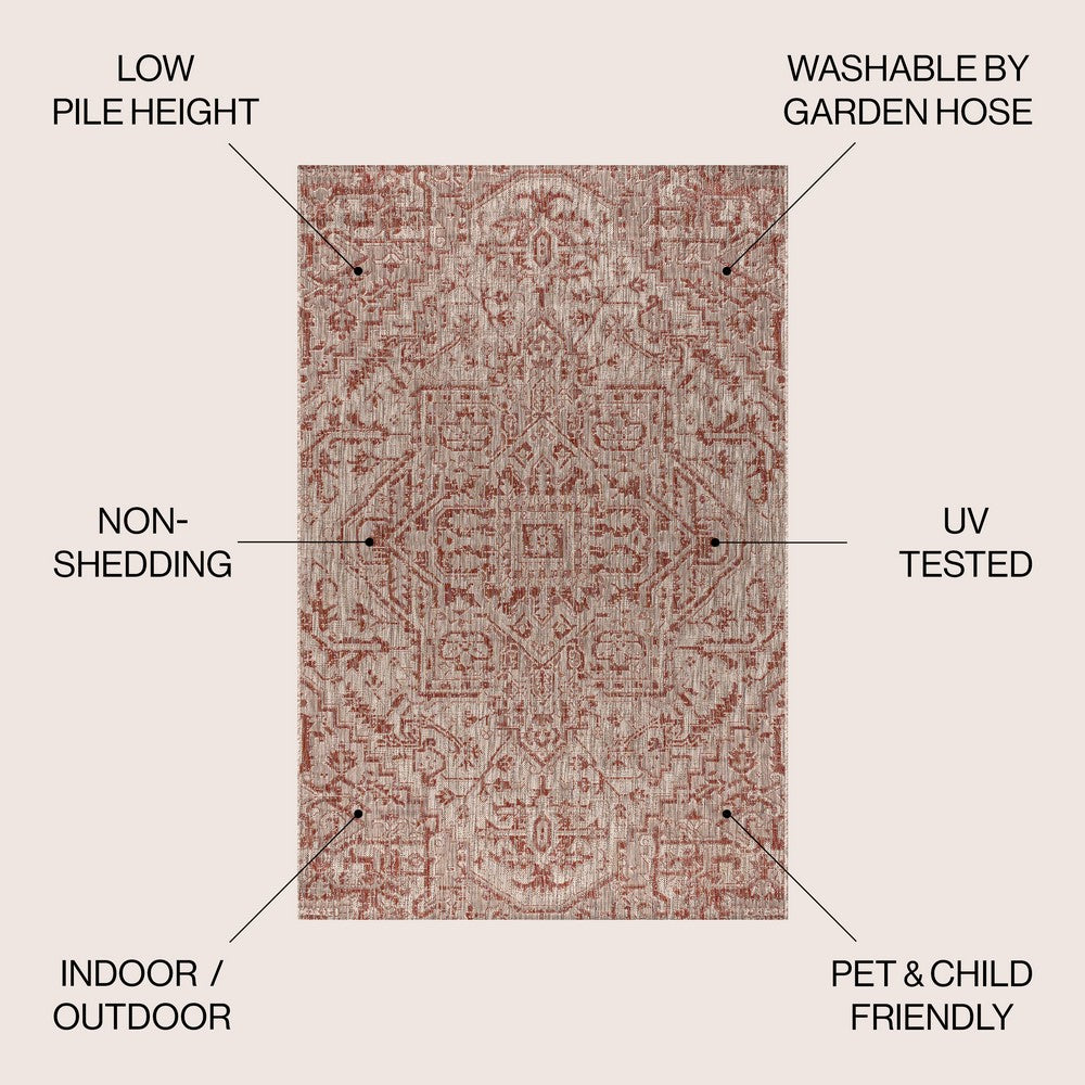 Cascade Bohemian Medallion Textured Weave Indoor/outdoor Area Rug